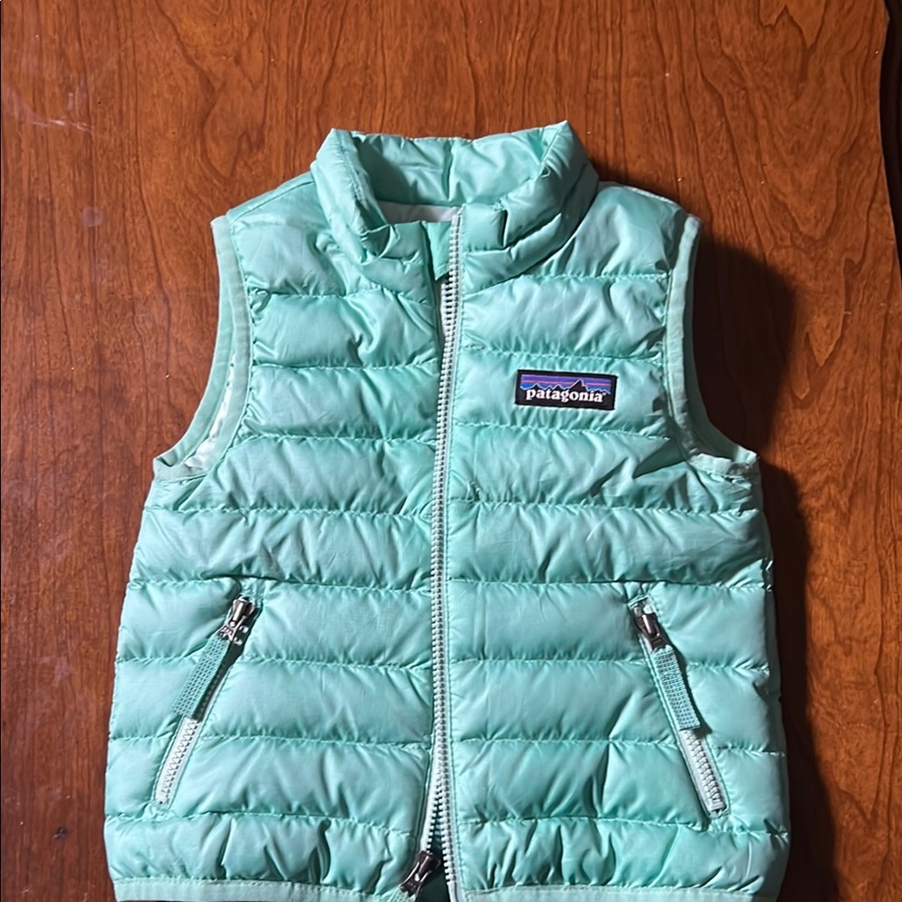 Patagonia Mint Green Kids Puffer Vest